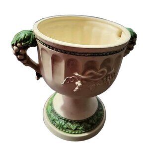 Inarco Japan Ceramic Trophy Vase Planter Grapes Vines Cottagecore E-5158 Vtg